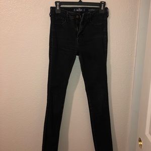 lightly faded black hollister jeans